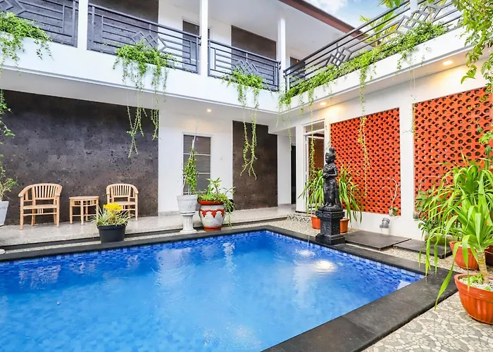 Gasthof White Blue House 7 -pvt Room, Shared Pool&kitchen Ubud